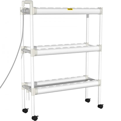 VVGrey3-54 - 54-Site Hydroponics Kit with 6 Pipes, Timer & Water Pump