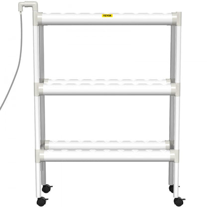 VVGrey3-54 - 54-Site Hydroponics Kit with 6 Pipes, Timer & Water Pump