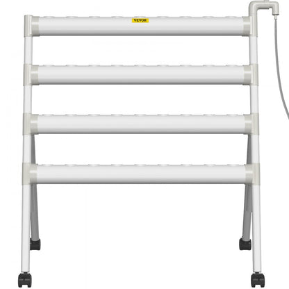 VVGrey4-36 - 36-Site Hydroponic System with 4 PVC Pipes, Timer & Pump