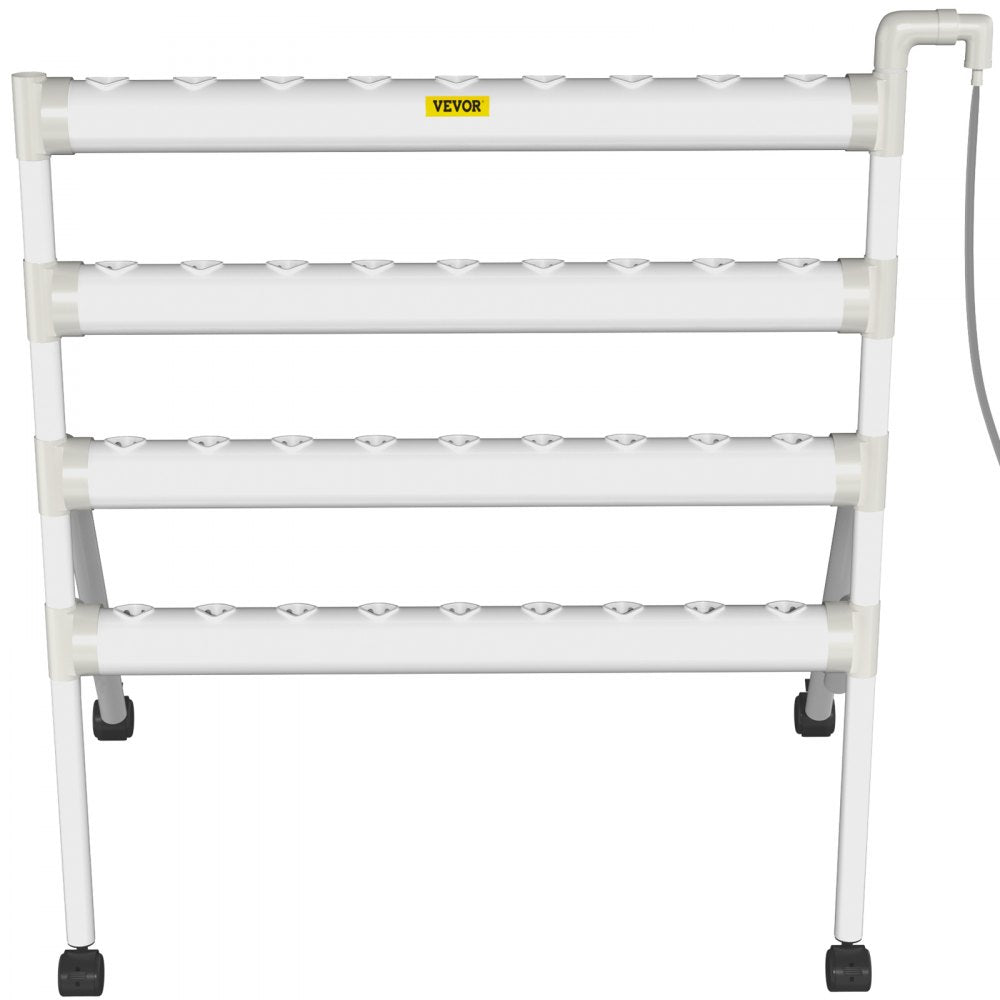 VVGrey4-36 - 36-Site Hydroponic System with 4 PVC Pipes, Timer & Pump