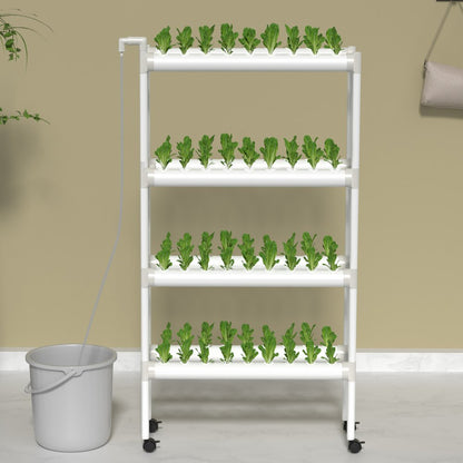 VVGrey4-72 - 72-Site Hydroponic Growing System with Timer & Water Pump