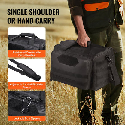 TL-1709 - VEVOR Tactical Range Bag for 3 Handguns & 6 Magazines