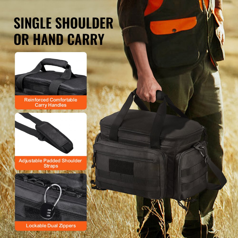 TL-1733 - Durable Tactical Range Bag for 4 Handguns & 6 Magazines