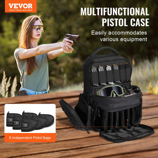 BK-2558 - VEVOR Tactical Backpack for 6 Handguns & 10 Magazines