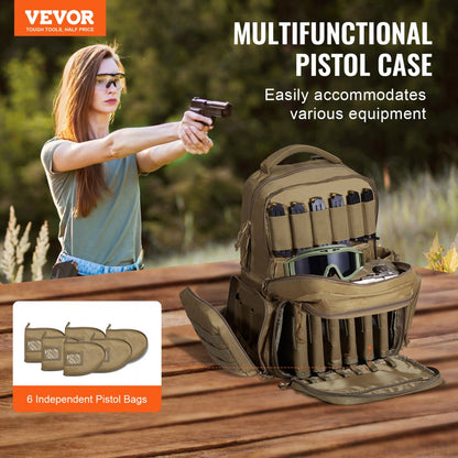 BK-2558 - VEVOR 6-Pistol Tactical Backpack with Waterproof Design