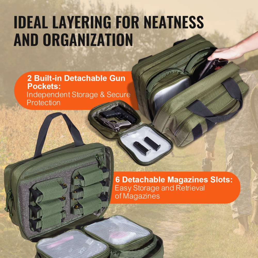 TL-1710 - Waterproof Tactical Bag for 2 Handguns & 6 Magazines