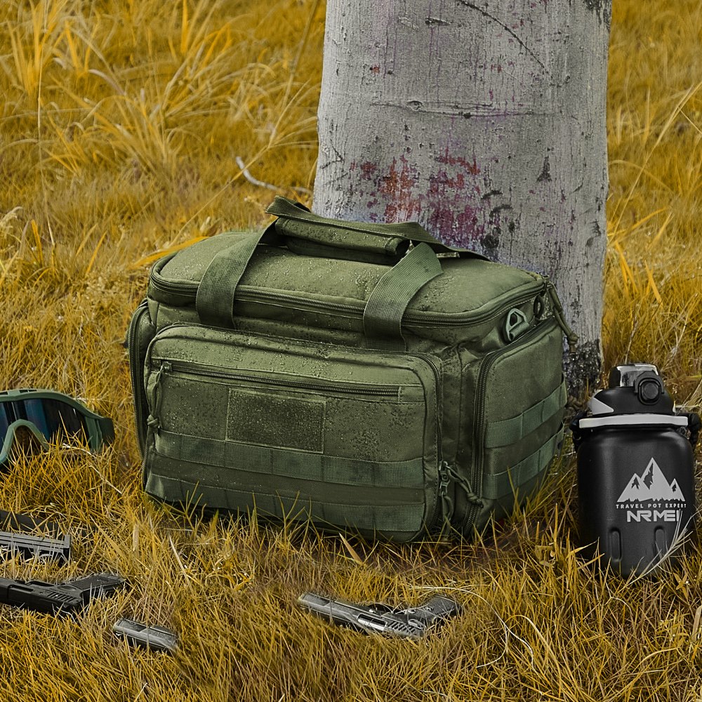 TL-1733 - Tactical Green Range Bag for 4 Handguns & 6 Magazines