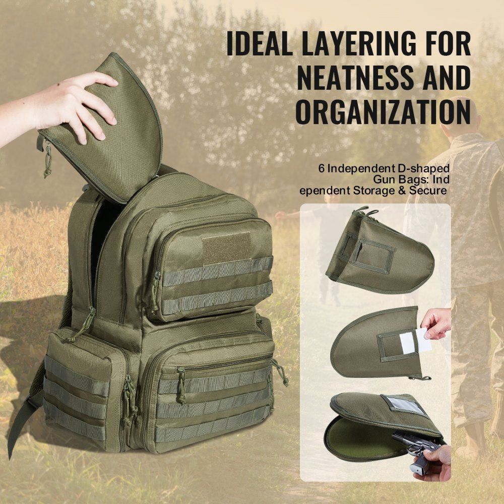 BK-2558 - Waterproof Tactical Backpack for 6 Pistols & 10 Magazines