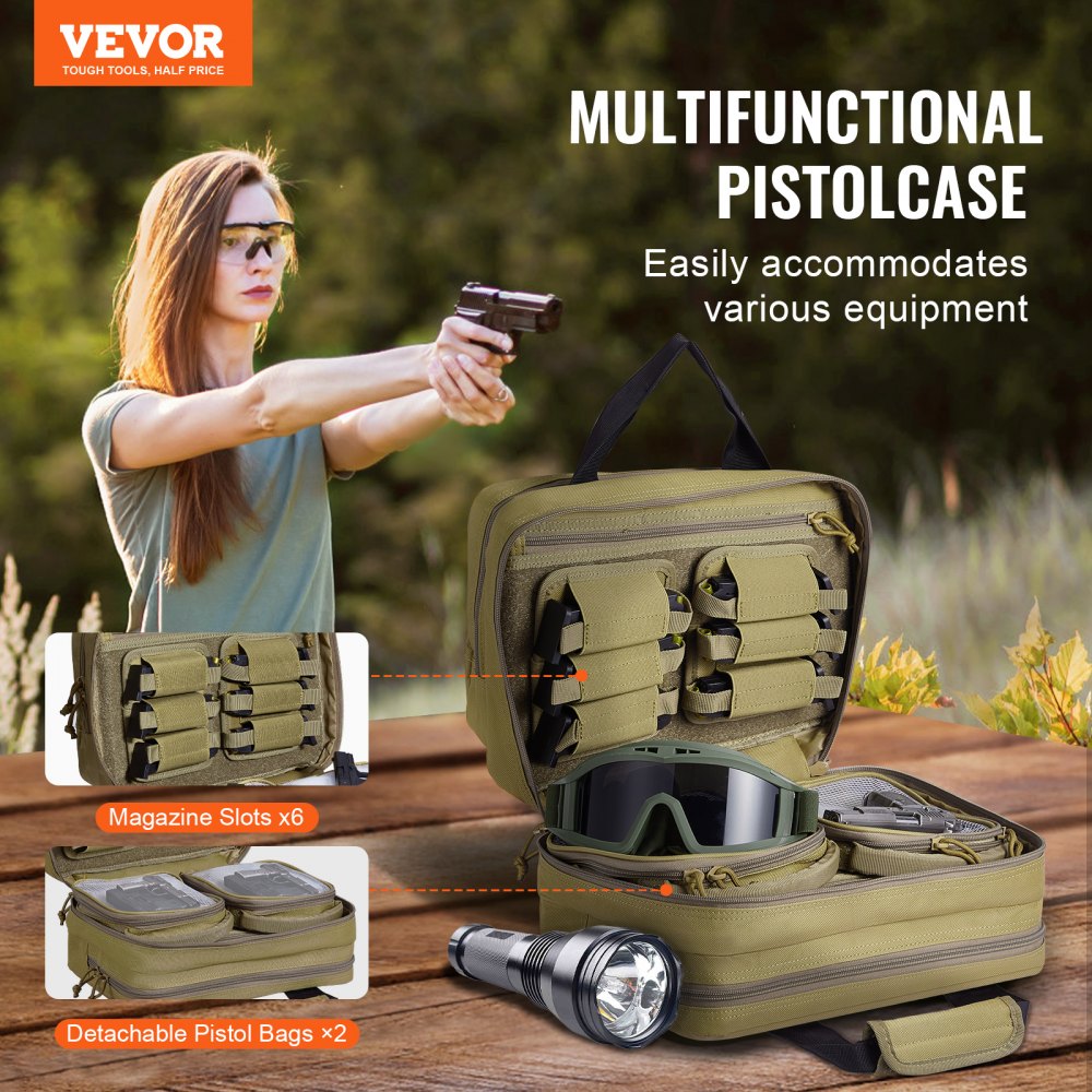 TL-1710 - VEVOR Tactical Gun Bag for 2 Pistols & 6 Magazines