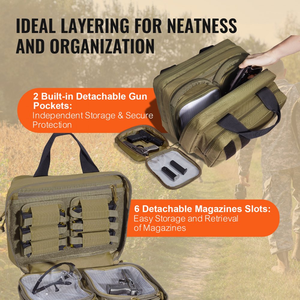 TL-1710 - VEVOR Tactical Gun Bag for 2 Pistols & 6 Magazines