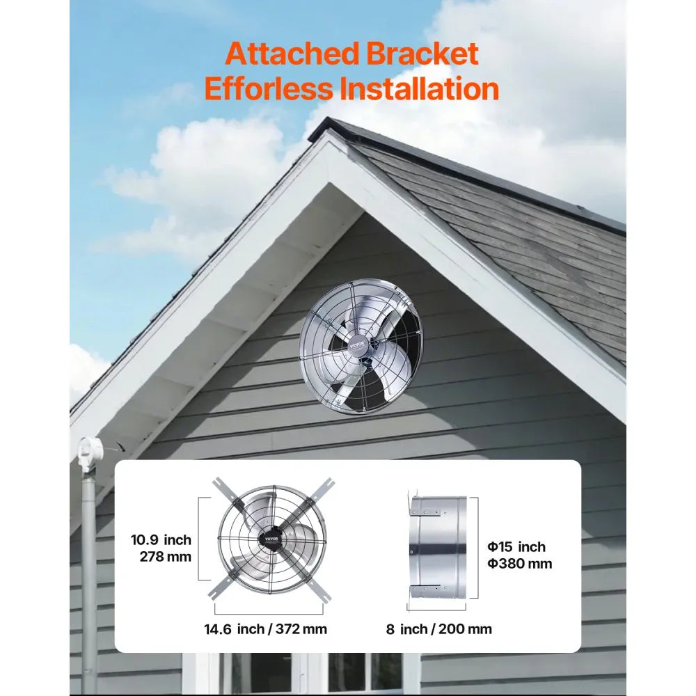 BT-WM15P065S0 - 15" Gable Mount Fan with 1300 CFM Airflow