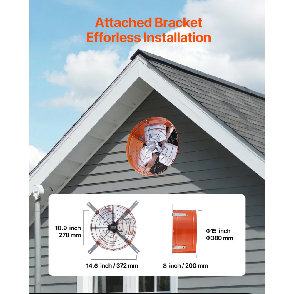 BT-WM15P070S0 - Energy Efficient 15" Gable Mount Fan for Attics