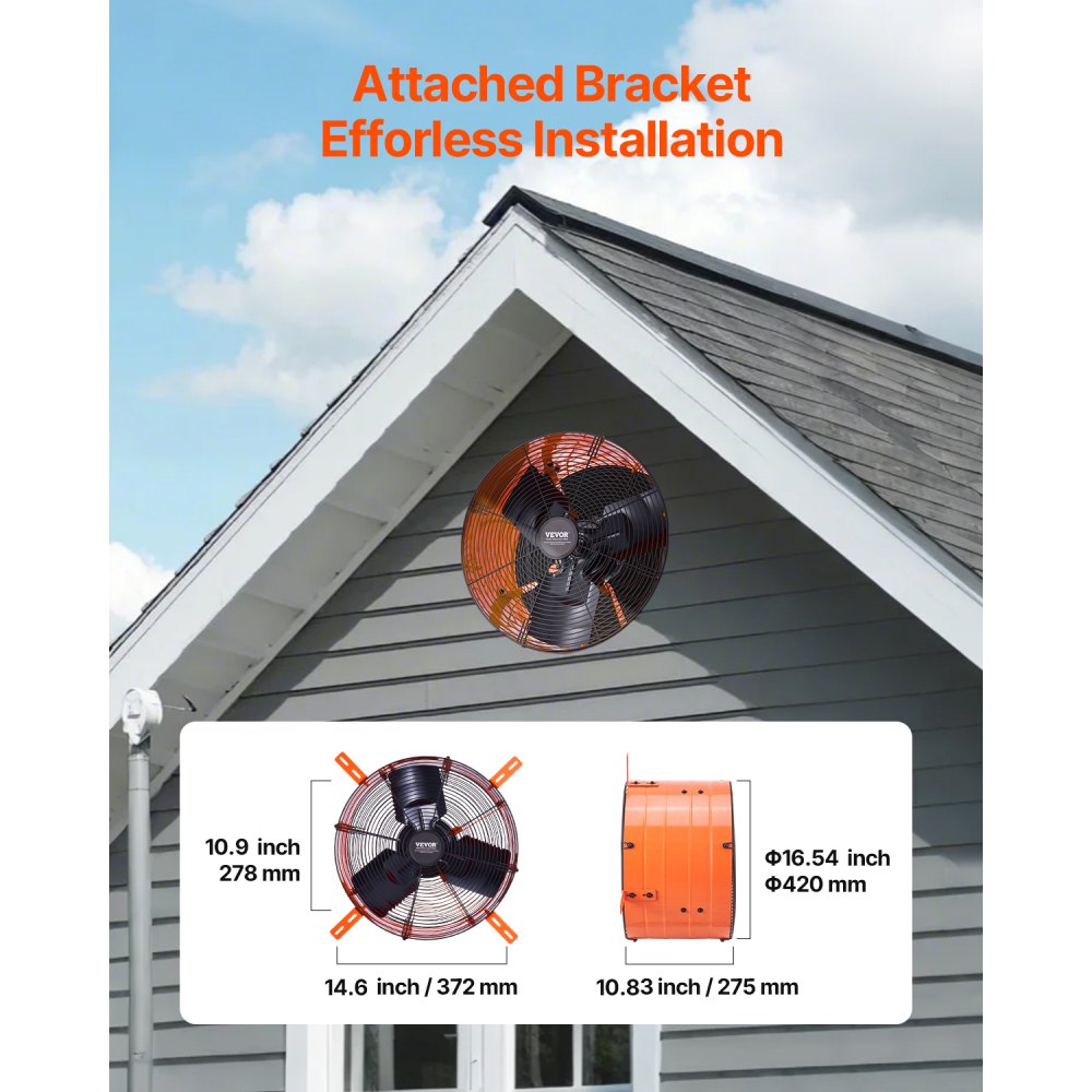 HI420IS - Energy Efficient 16 Inch Gable Mount Attic Exhaust Fan