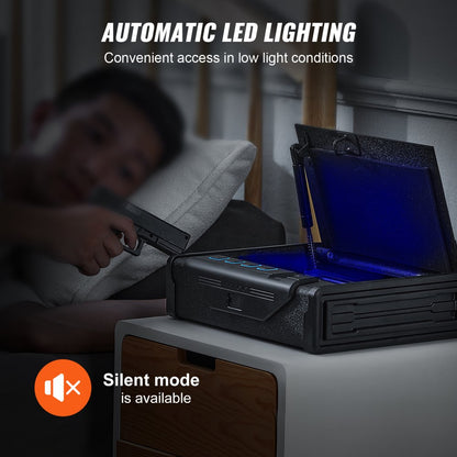 SS-SQH01 - Compact Biometric Gun Safe, 11.1 x 7.09 x 1.97 Inches