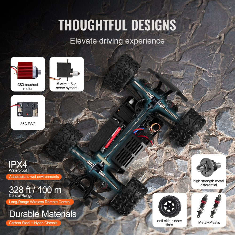 9300E - 1:18 Off-Road RC Car with High-Speed Motor and Waterproof Design