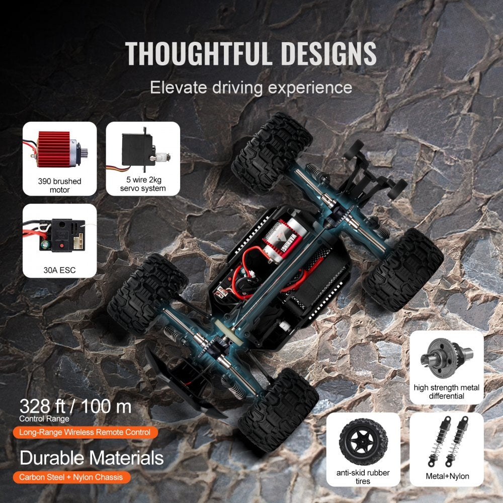 9000E - 1:14 Scale Off-Road RC Truck with 4WD and Stunt Wheelie Bar