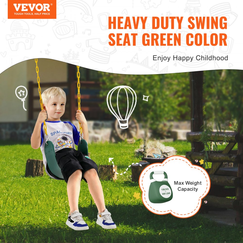 TL18C-02 - VEVOR Soft Board Swing Seats with Heavy-Duty Chains for Kids