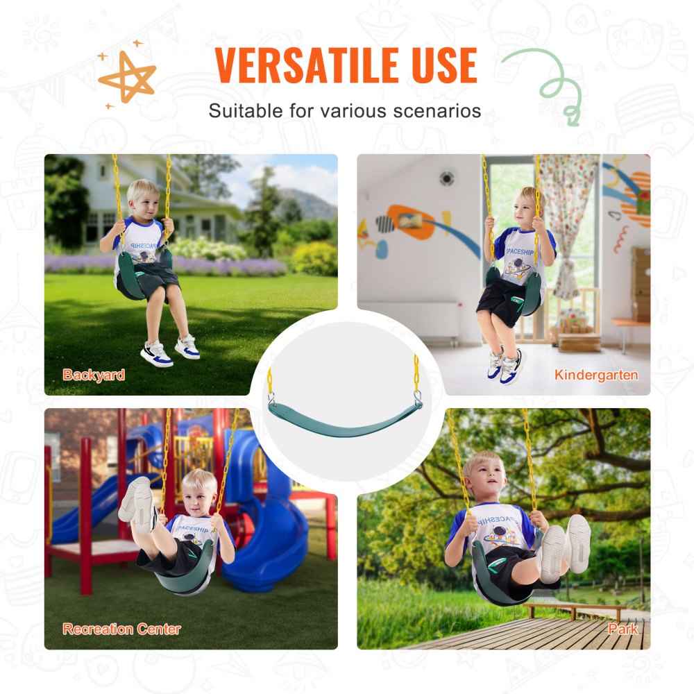 TL18C-02 - VEVOR Soft Board Swing Seats with Heavy-Duty Chains for Kids