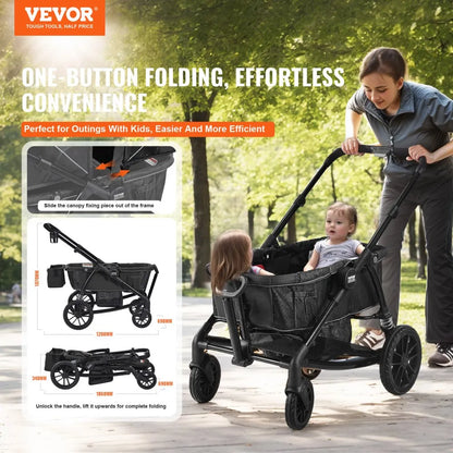 D005 - Compact All-Terrain Stroller Wagon for Two, 55 lbs Capacity
