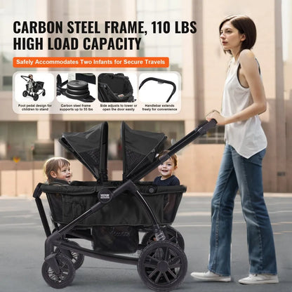 D005 - Compact All-Terrain Stroller Wagon for Two, 55 lbs Capacity