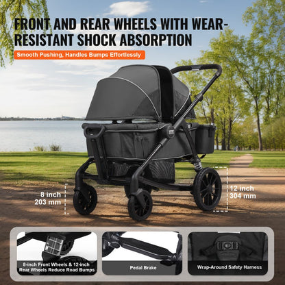 D005 - Compact All-Terrain Stroller Wagon for Two, 55 lbs Capacity