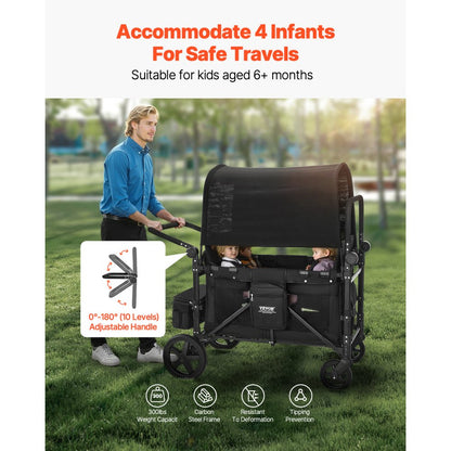 IM4seater-HS - Portable 4-Seater Wagon Stroller with Safety Harness