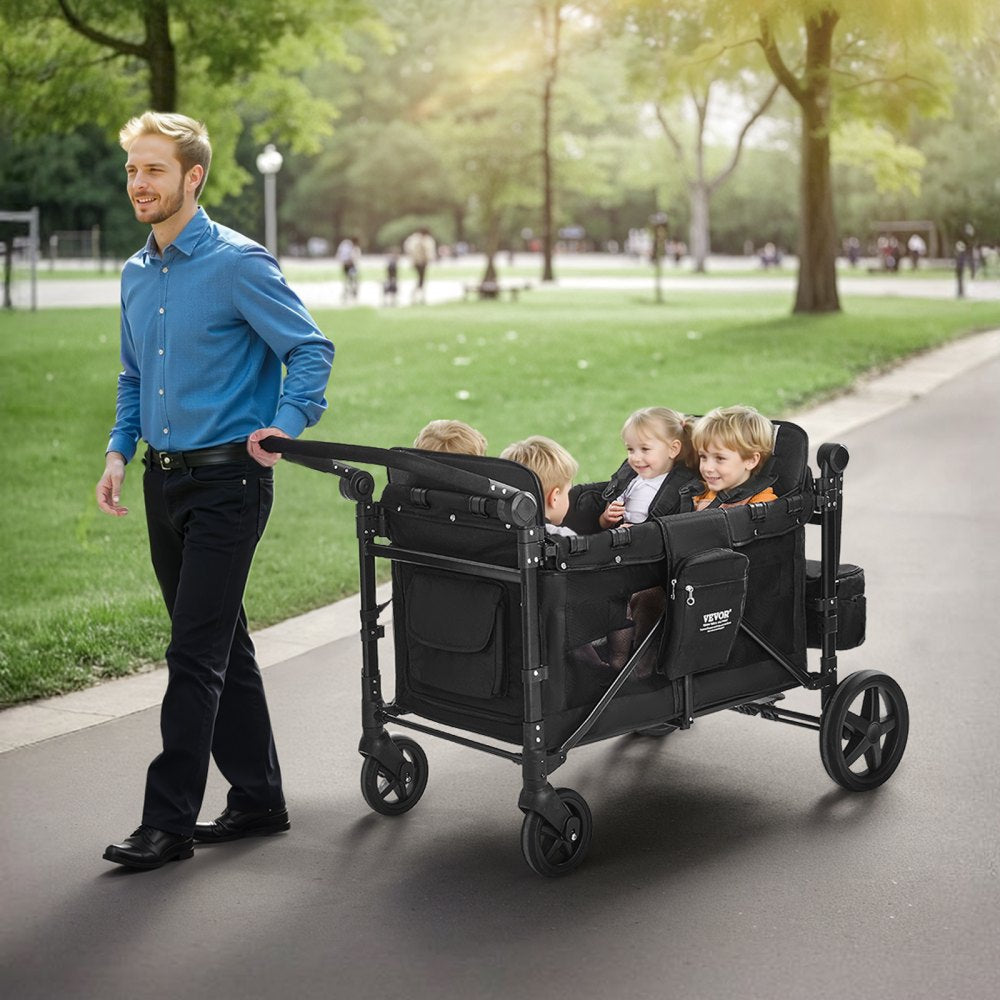 IM4seater-HS - Portable 4-Seater Wagon Stroller with Safety Harness