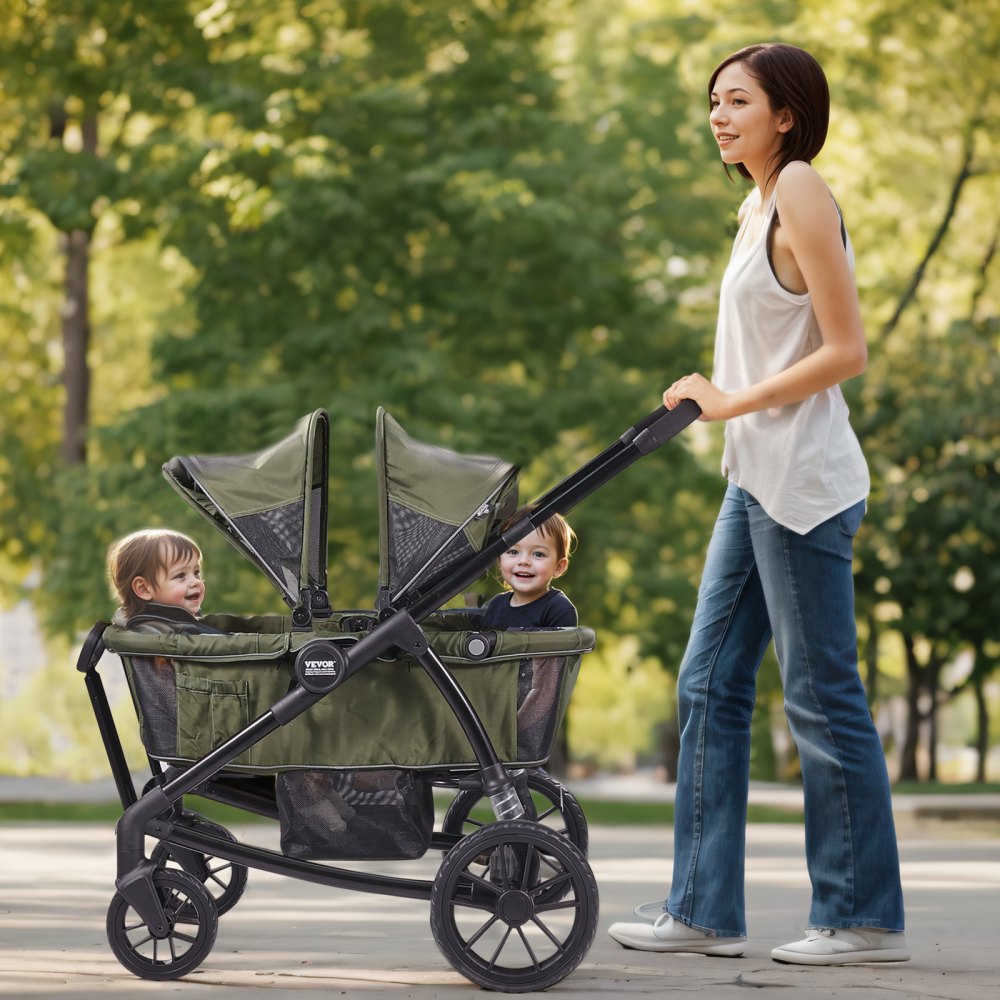 D005 - Compact All-Terrain Stroller Wagon for Twins, 55 lbs Capacity