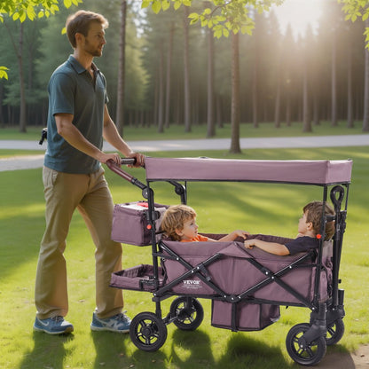 IM-662-AZ - Twin Ready Wagon Stroller with Canopy & Foldable Design