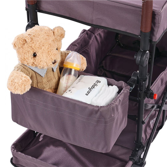 IM-662-AZ - Twin Ready Wagon Stroller with Canopy & Foldable Design