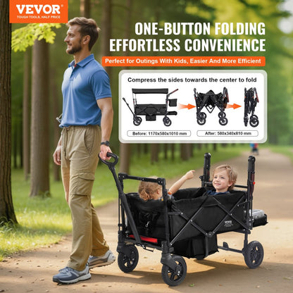 IM-662-HS - Quick-Fold VEVOR Wagon Stroller for 2 Kids, 55 lbs Capacity