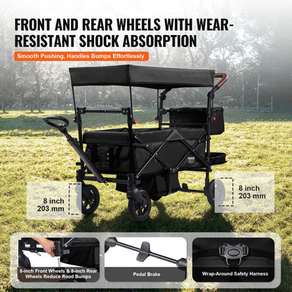 IM-662-HS - Quick-Fold VEVOR Wagon Stroller for 2 Kids, 55 lbs Capacity