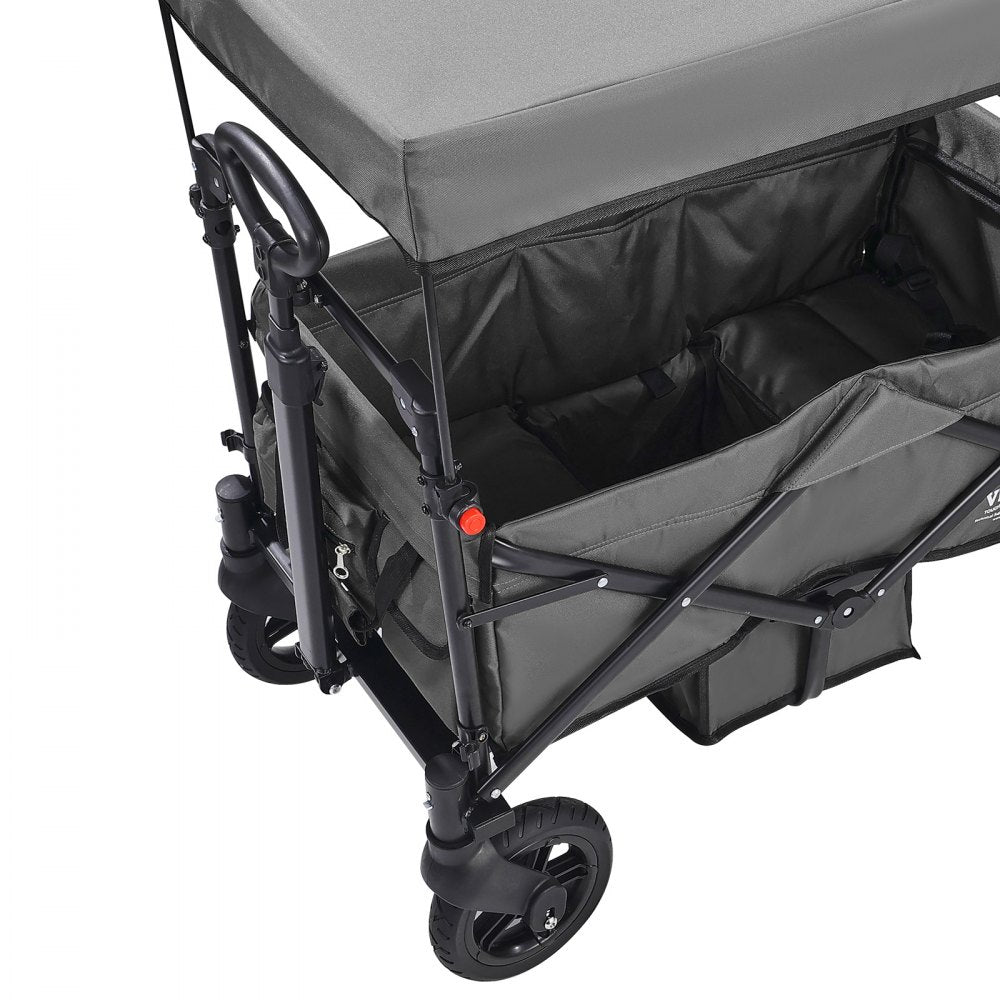 IM-662-SH - Sturdy 2-Kid Wagon Stroller with Adjustable Canopy
