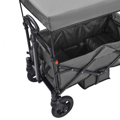 IM-662-SH - Sturdy 2-Kid Wagon Stroller with Adjustable Canopy