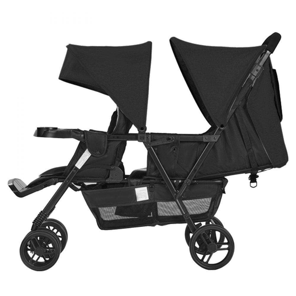 T33 - Lightweight Double Stroller with Safety Belt for All Terrains