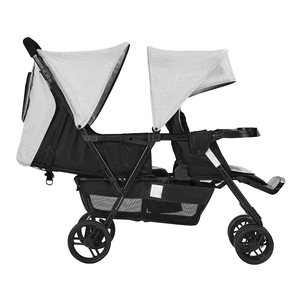 T33 - Portable Lightweight Double Stroller with Comfortable Seats