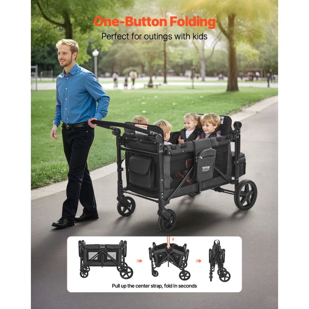 IM4seater-PS - 4-Seat Foldable Stroller Wagon with Durable Frame