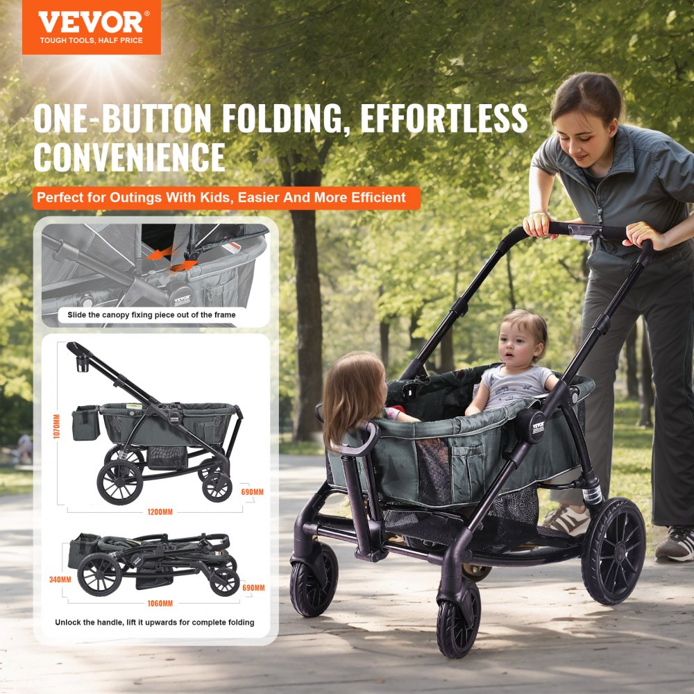 D005 - VEVOR Folding All-Terrain Wagon for Families - Supports 55lbs