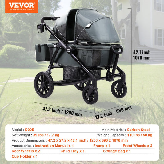 D005 - VEVOR Folding All-Terrain Wagon for Families - Supports 55lbs