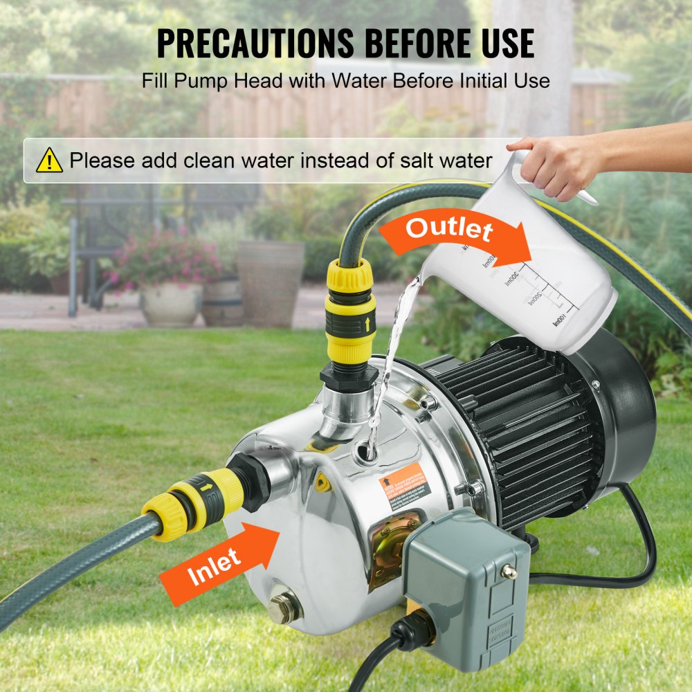 ZX11003 - High-Efficiency 1HP Stainless Steel Jet Pump, 18.5 GPM Flow