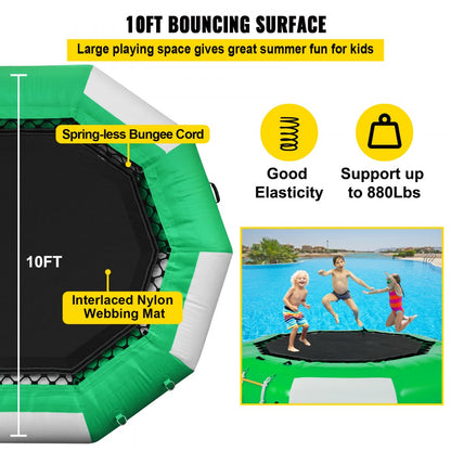 010482477164 - 10FT Inflatable Water Trampoline for Fun & Relaxation