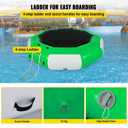 010482477164 - 10FT Inflatable Water Trampoline for Fun & Relaxation