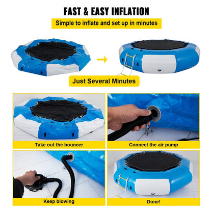 010342499870 - 13ft Inflatable Water Trampoline for Lakes & Ponds