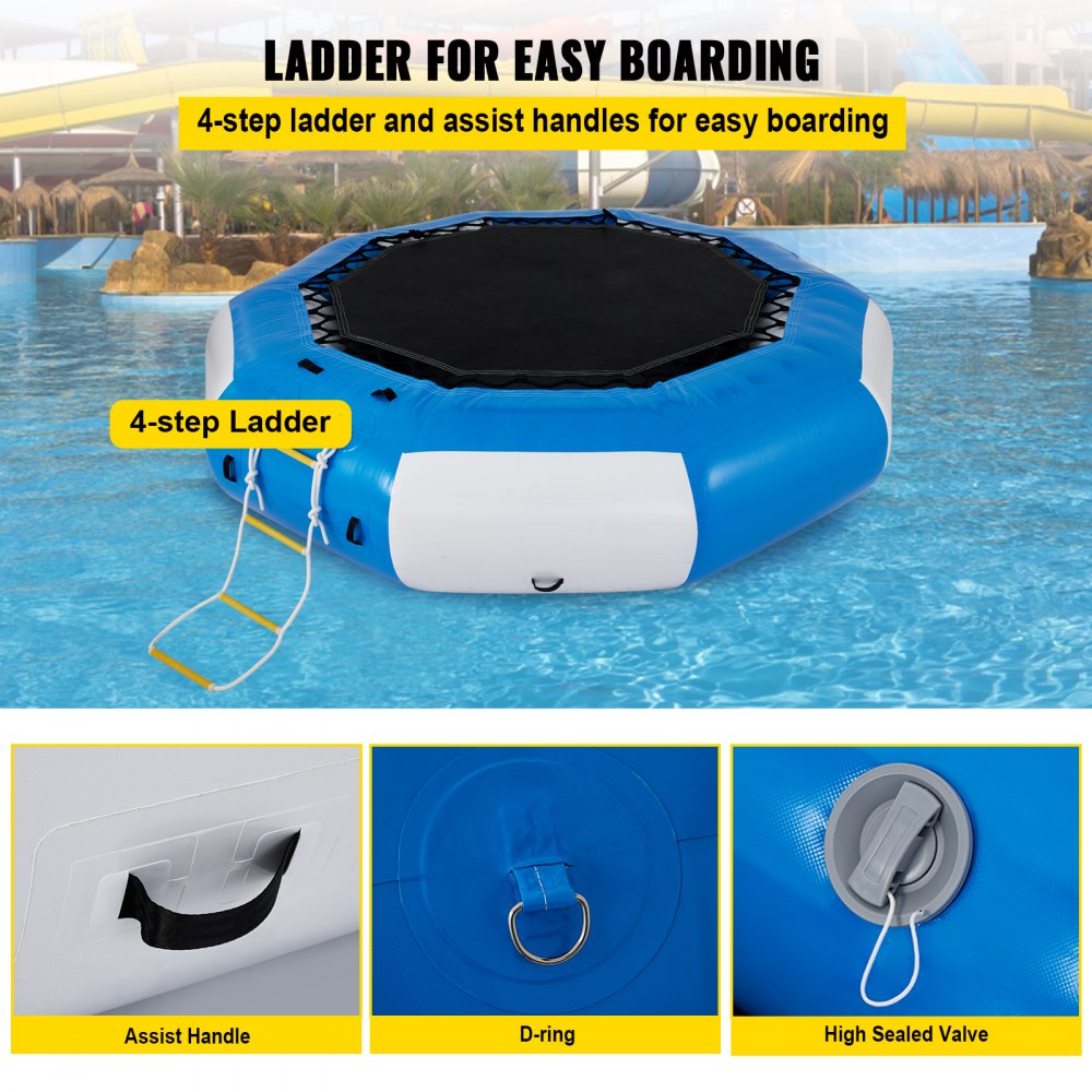 010342499870 - 13ft Inflatable Water Trampoline for Lakes & Ponds