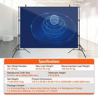 ZG-18-SJL - 12x10 ft Heavy Duty Backdrop Stand for Events