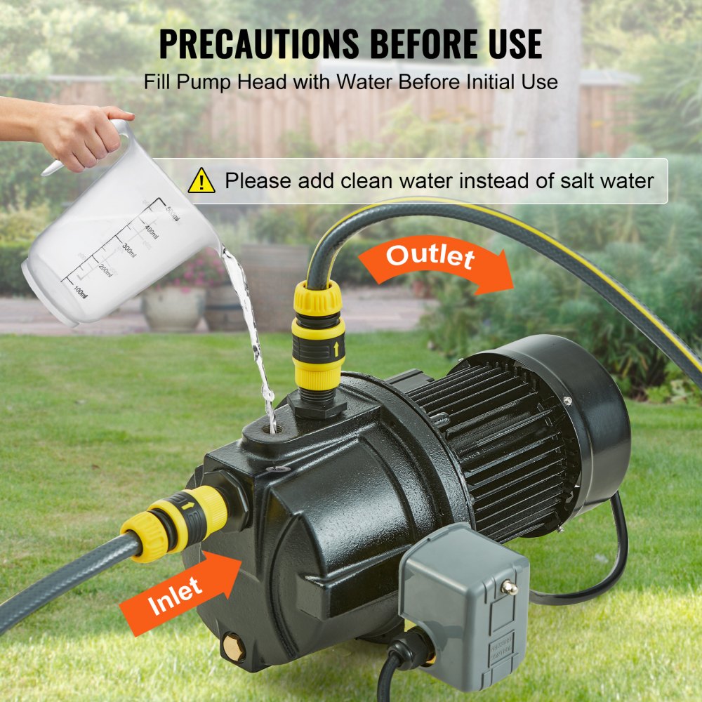 ZX11007 - 1HP Cast Iron Jet Pump, 17.6 GPM for Irrigation Tasks