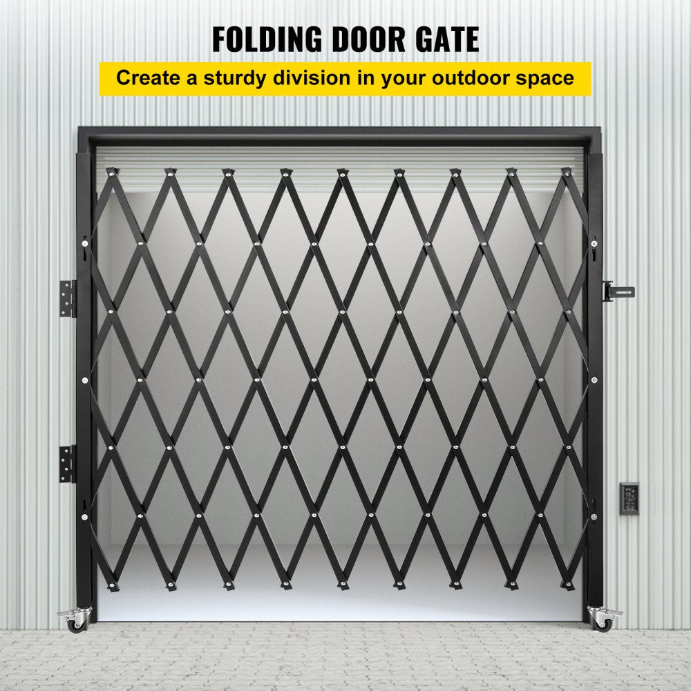 010337451216 - Heavy-Duty 7.1'H x 7.9' Folding Security Gate with Lock