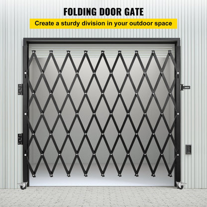 010337451216 - Heavy-Duty 7.1'H x 7.9' Folding Security Gate with Lock
