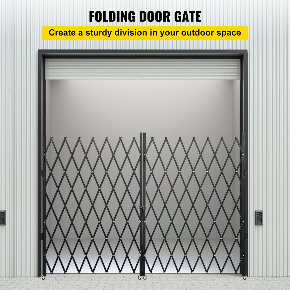 010227971874 - Adjustable 5.1' H Security Gate, Durable Steel, 0.7'-10.2' Width