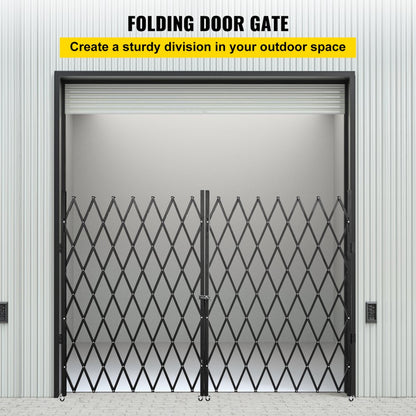 010227971874 - Adjustable 5.1' H Security Gate, Durable Steel, 0.7'-10.2' Width